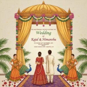 Wedding Invitation Image Poster | Custom Digital Wedding Invite – HR Video Creation